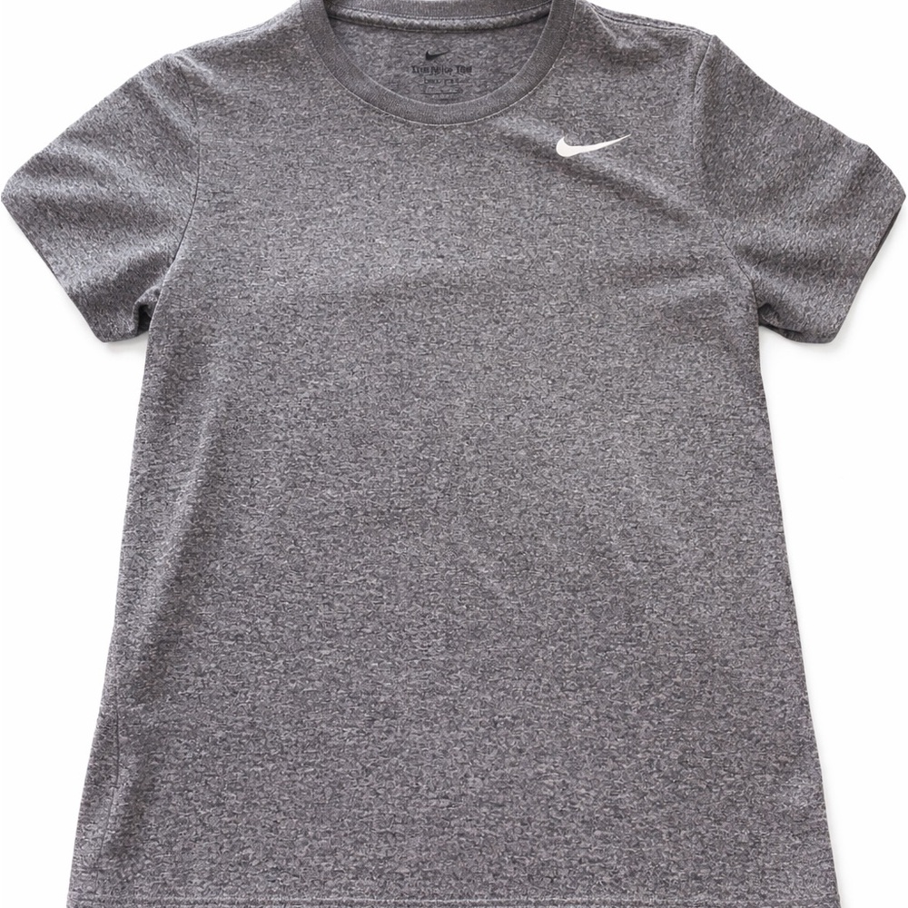 Nike Short Sleeve Athletic Tee in Heather Gray with White Swoosh